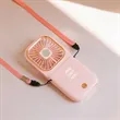 Portable Handheld Foldable Necklace Fan With Power Bank | https://www.bestnamebadges.com