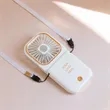 Portable Handheld Foldable Necklace Fan With Power Bank | https://www.bestnamebadges.com