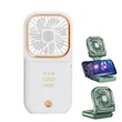 Portable Handheld Foldable Necklace Fan With Power Bank | https://www.bestnamebadges.com