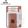 RFID Blocking Leather Card Holder Slim Front Pocket Wallet | https://www.bestnamebadges.com