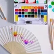 Custom Printing DIY Foldable Handheld Bamboo Paper Fan | https://www.bestnamebadges.com