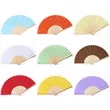 Custom Printing DIY Foldable Handheld Bamboo Paper Fan | https://www.bestnamebadges.com
