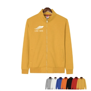 Polyester Flexiprint Custom Hoodless Sweatshirt With Zipper
