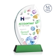 Wichita VividPrint™ Award on Newhaven Base - Green | https://www.bestnamebadges.com