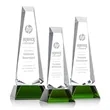 Rustern Obelisk Award on Base - Green | https://www.bestnamebadges.com