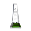 Rustern Obelisk Award on Base - Green | https://www.bestnamebadges.com