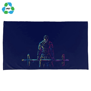 Eco-friendly rPET Sublimated Microfiber Velour Gym Towel | https://www.bestnamebadges.com