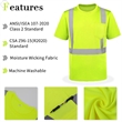 Men's Class 2 Hi-Vis Reflective Safety T-Shirt with Pocket | https://www.bestnamebadges.com