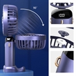 USB Rechargeable with LED Display Portable Handheld Fan | https://www.bestnamebadges.com