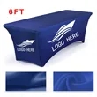 Custom 6ft Stretch Table Cover - Thicker Version | https://www.bestnamebadges.com