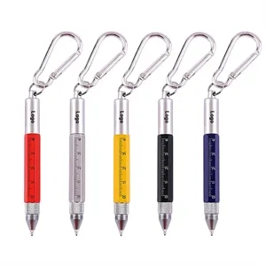 6In1 Key Ring Pen with Carabiner
