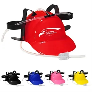 Fun Party Hat for Beer Soda Drinking Helmet with Straw