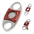 Stainless Steel Red Wood Double Cut Blade Cigar Cutter | https://www.bestnamebadges.com