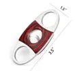 Stainless Steel Red Wood Double Cut Blade Cigar Cutter | https://www.bestnamebadges.com