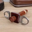 Stainless Steel Red Wood Double Cut Blade Cigar Cutter | https://www.bestnamebadges.com
