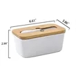 Kitchen Ceramic Butter Dish with Bamboo Lid & Knife | https://www.bestnamebadges.com
