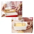 Kitchen Ceramic Butter Dish with Bamboo Lid & Knife | https://www.bestnamebadges.com