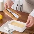 Kitchen Ceramic Butter Dish with Bamboo Lid & Knife | https://www.bestnamebadges.com