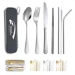 6-Piece Stainless Steel Outdoor Camping Cutlery Set Flatware | https://www.bestnamebadges.com