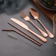 6-Piece Stainless Steel Outdoor Camping Cutlery Set Flatware | https://www.bestnamebadges.com