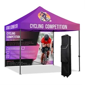 10' x 10' Custom Sublimated Canopy With Full Back Wall