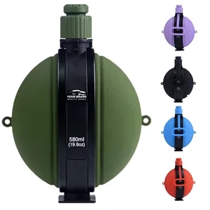 19oz Outdoor Foldable Silicone Water Bottle with Compass
