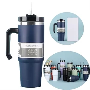 30oz Insulated Stainless Steel Tumbler With Lid And Straw | https://www.bestnamebadges.com