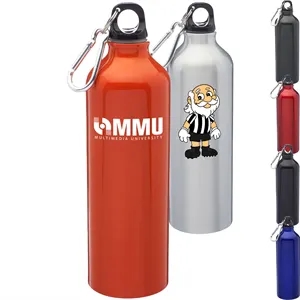 24 Oz. Aluminum Water Bottle w/ Carabiner & Twist Cap | https://www.bestnamebadges.com