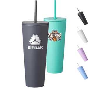 Kenai Plastic Tumbler, 24 oz, with Straw | https://www.bestnamebadges.com