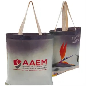 6 Oz. Natural Sublimated Poly Canvas Tote Bag (15