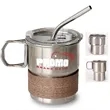 Outdoor Camping Portable Foldable Handle Cup With Straw Lid | https://www.bestnamebadges.com