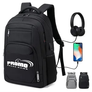Large Capicity Travel Waterproof Laptop Backpack W/ USB Port