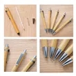 Bamboo Wooden Retractable Ballpoint Pen | https://www.bestnamebadges.com