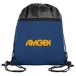 rPET Heather Draw String Bag with Front Zipper Pocket | https://www.bestnamebadges.com