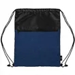 rPET Heather Draw String Bag with Front Zipper Pocket | https://www.bestnamebadges.com