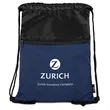 rPET Heather Draw String Bag with Front Zipper Pocket | https://www.bestnamebadges.com
