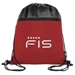 rPET Heather Draw String Bag with Front Zipper Pocket | https://www.bestnamebadges.com