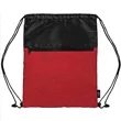 rPET Heather Draw String Bag with Front Zipper Pocket | https://www.bestnamebadges.com
