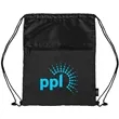 rPET Heather Draw String Bag with Front Zipper Pocket | https://www.bestnamebadges.com