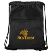 rPET Heather Draw String Bag with Front Zipper Pocket | https://www.bestnamebadges.com