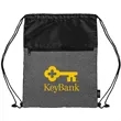 rPET Heather Draw String Bag with Front Zipper Pocket | https://www.bestnamebadges.com