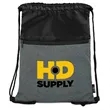 rPET Heather Draw String Bag with Front Zipper Pocket | https://www.bestnamebadges.com
