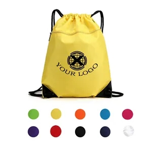 Waterproof Oxford Drawstring Bag With Zip Pocket