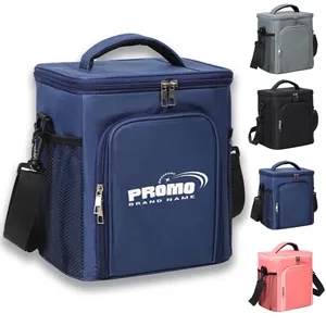 Square Large Capacity Insulated Lunch Bag Tote With Strap