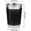 6oz.  Portable Stainless Steel Cups Set With Leather Cover | https://www.bestnamebadges.com