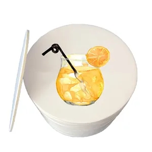 Round Full Color Double Sides Absorbent Paper Coaster