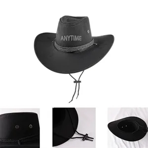 Wide Brim Suede Cowboy Hat In Summer Beach