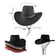 Wide Brim Suede Cowboy Hat In Summer Beach | https://www.bestnamebadges.com