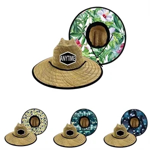 Wide Brim Straw Hat In Summer Beach
