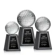 Golf Ball Award on Tall Marble Base | https://www.bestnamebadges.com